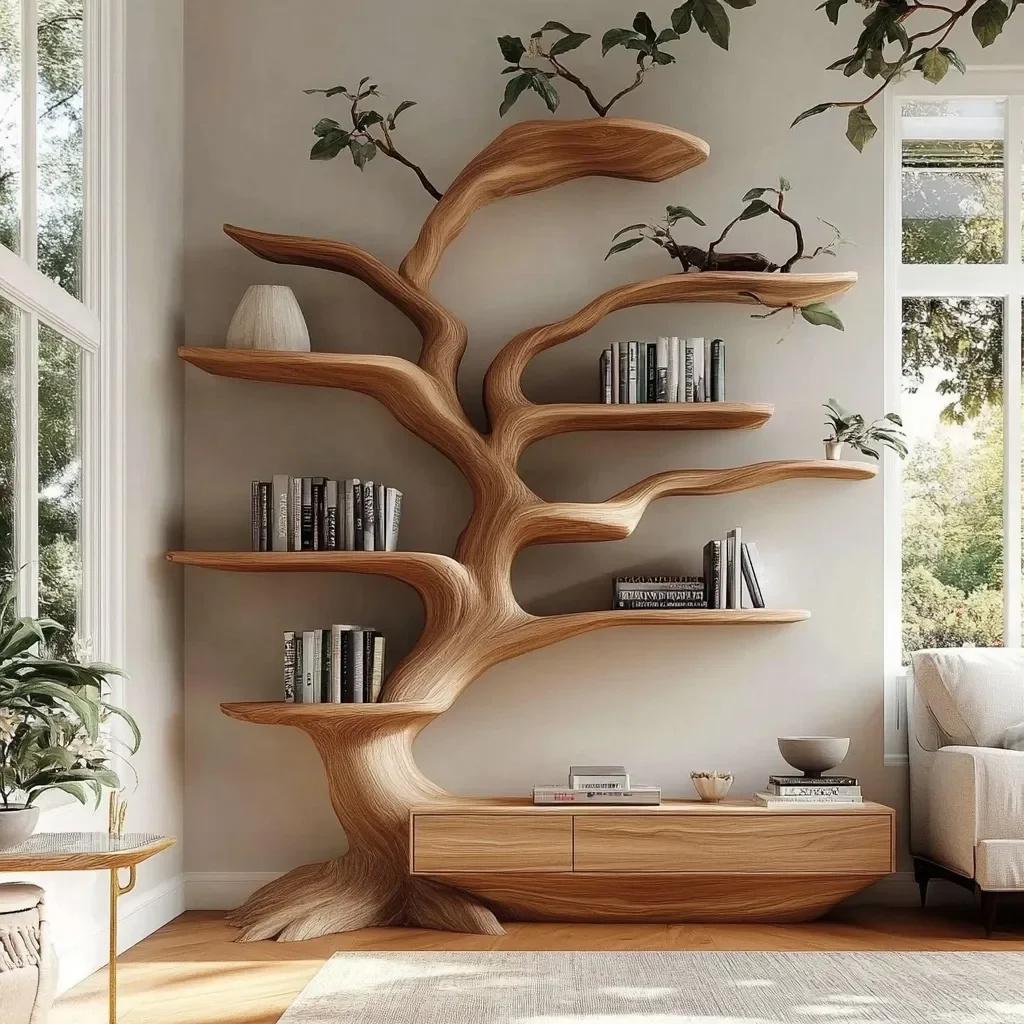 Wooden Branoris Tree Bookshelf