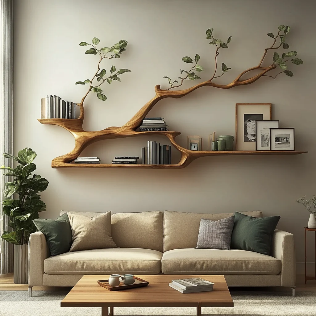Wooden Eryndor Tree Wall Bookshelf