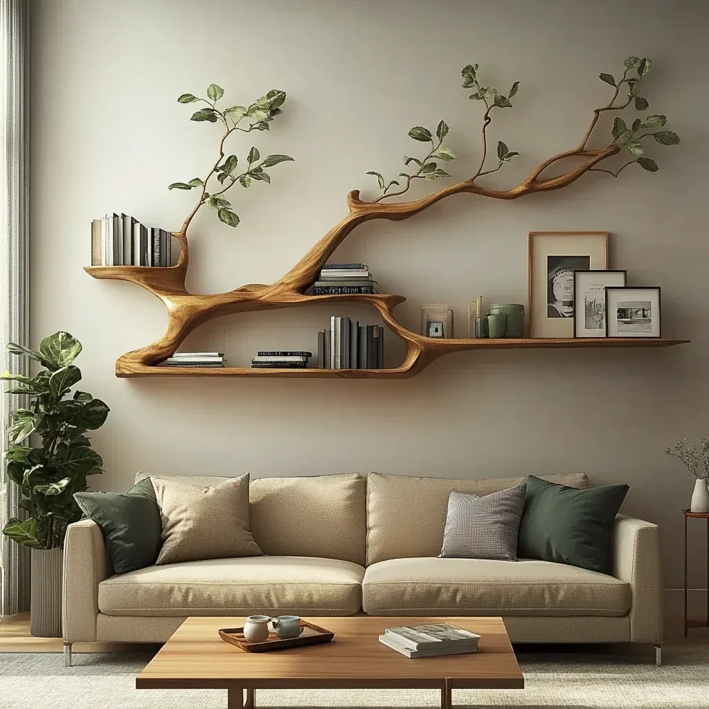 Wooden Eryndor Tree Wall Bookshelf