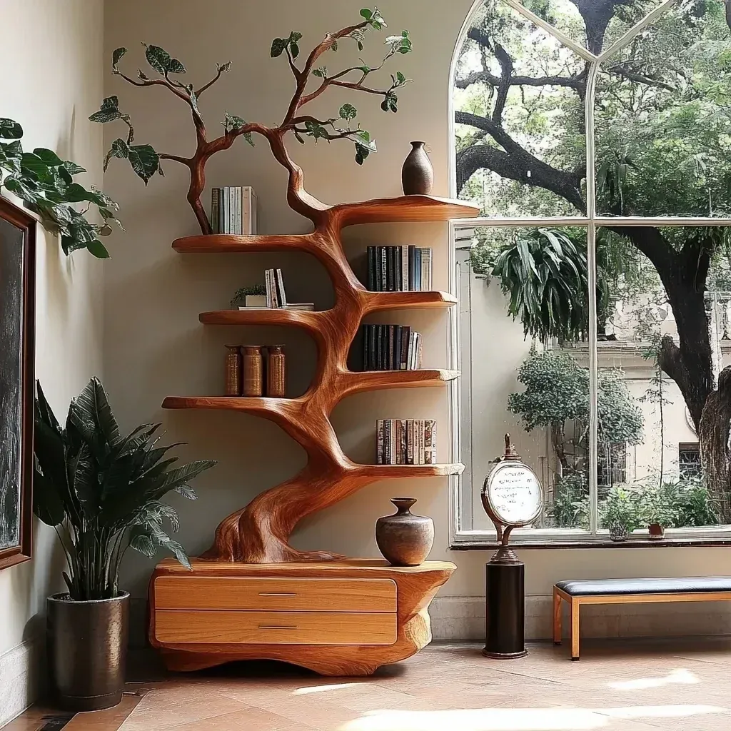 Wooden Sylvenoak Tree Bookshelf