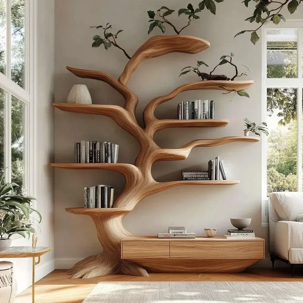 Wooden Branoris Tree Bookshelf